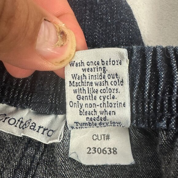 Croft & Barrow Womens Stretch Denim Capris 3X Dark Wash Elastic Waist - Picture 5 of 5